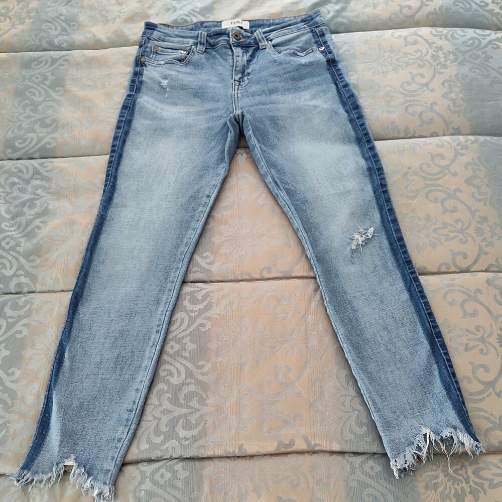 Pistola Audrey distressed side strip skinny jeans, Good used condition, size 29